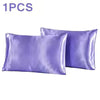 satin pillowcase for hair and skin in muted purple satin with elegant minimal presentation